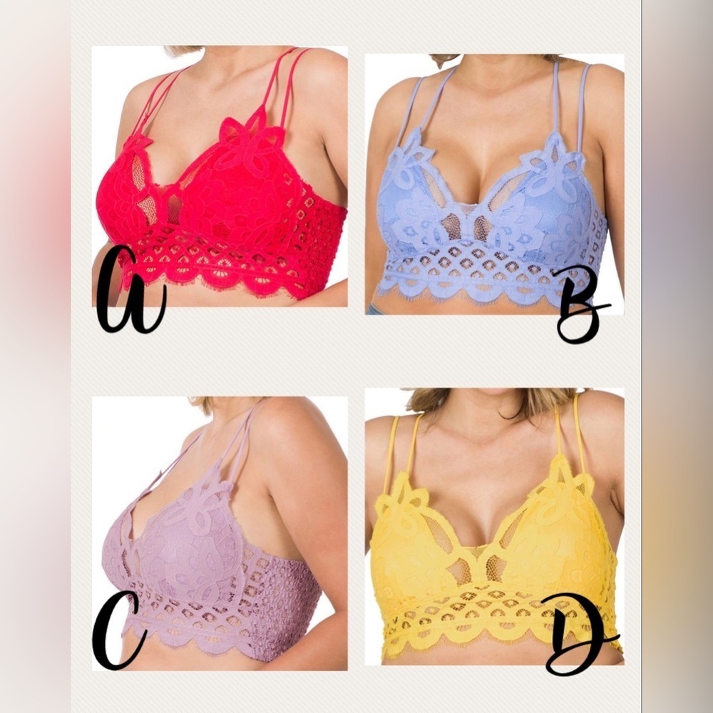 NWT Plus Size Zenana‎ Lace Bralette in periwinkle